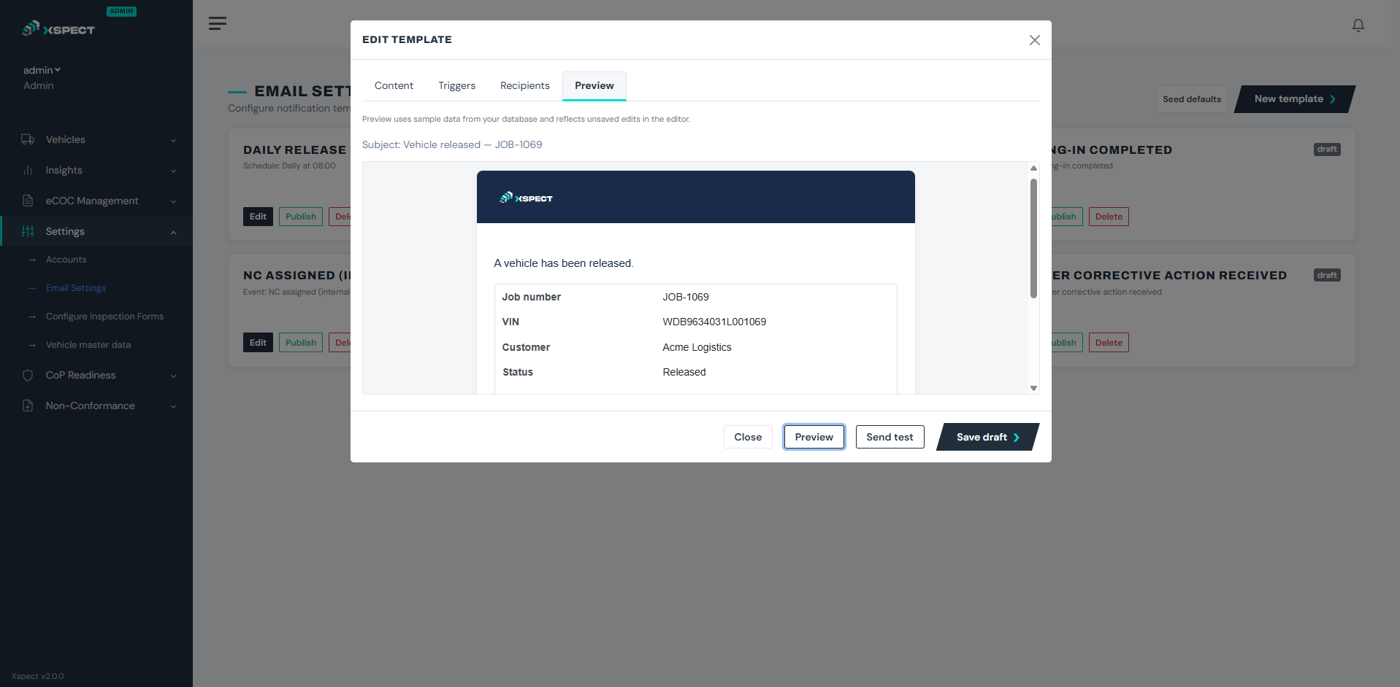 Email templates